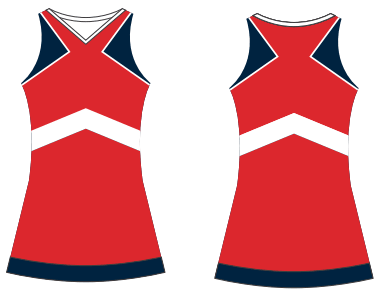 Cheerleading-Anzug aus elastischem Polyester-Ammoniak-Stoff, einteilig, langärmelig, Oberteil und kurzer Rock können individuell angepasst werden, eine vollständige Palette individueller Gruppenkleidung