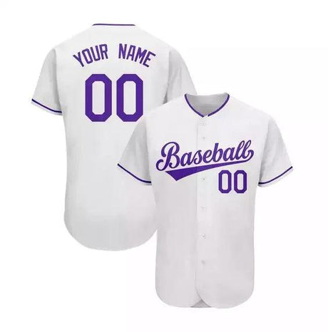 Camiseta de béisbol para hombre con impresión por sublimación de uniformes de béisbol en color blanco Dblue 