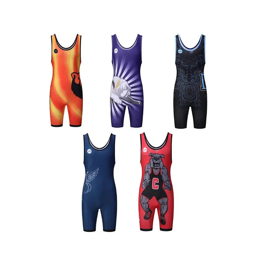 Dblue New wrestling jersey team Wrestling Uniform Singlet 100% Double Knit Polyester Spandex weightlifting singlet