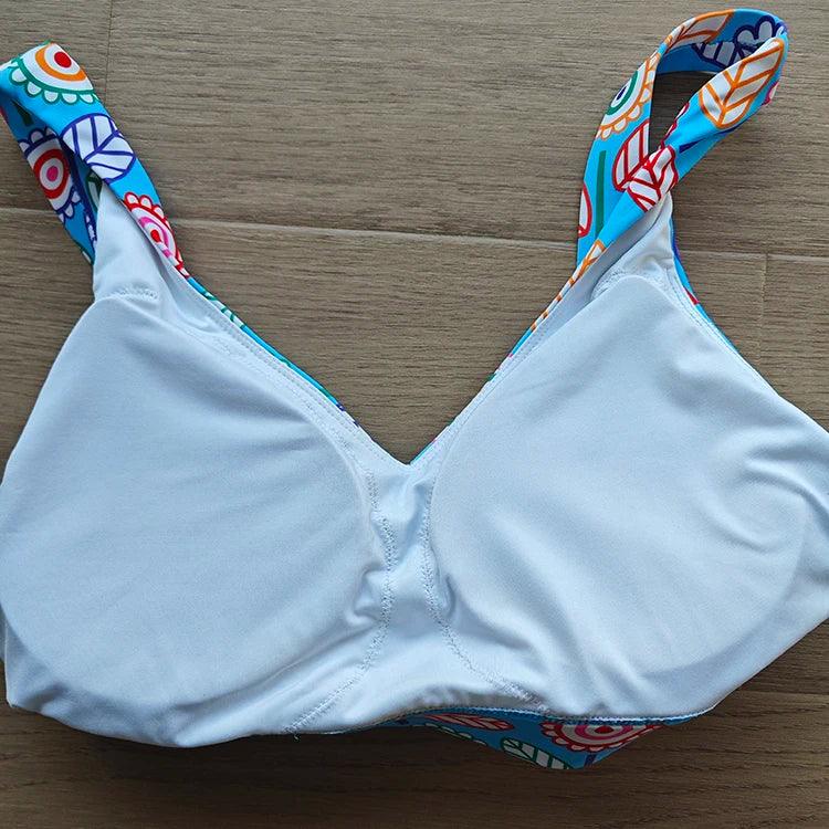 Wholesale custom sublimated full colorful pattern printed padded adjustable buckle fitness sports bra