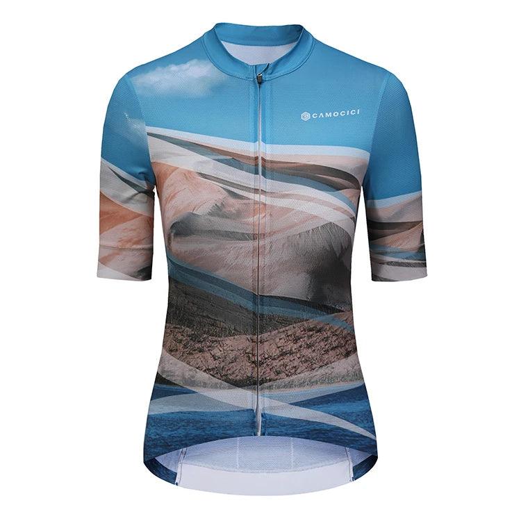 Maillot de ciclismo unisex con impresión por sublimación de alto nivel, secado rápido, transpirable, material ligero, manga corta, personalizado, talla grande 