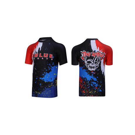 Camiseta de compresión para hombre con impresión por sublimación personalizada de licra y spandex para fitness MMA al por mayor 