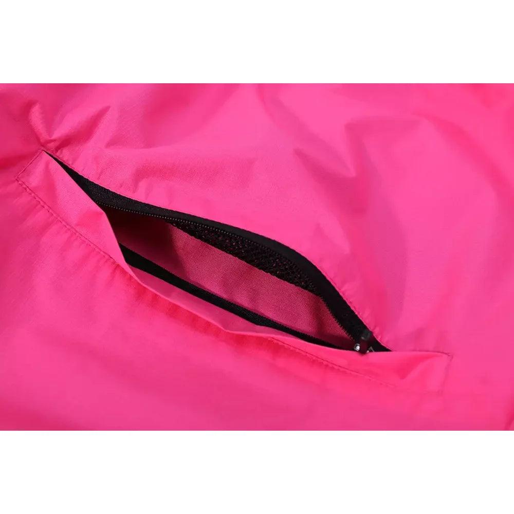 Camisa de ciclismo con forro de malla de color rosa liso de la mejor calidad para mujer, chaqueta de ciclismo reflectante a prueba de viento 