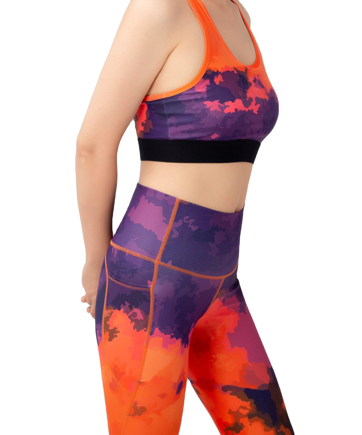 Wholesale custom pattern sublimation high quality rubber band racer back full printed mesh fabric sports bra