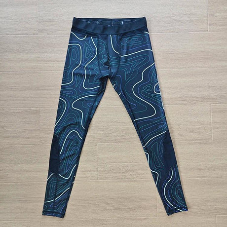 Wholesale high-end custom pattern high quality splicing rubber band gym compression spats pants for men