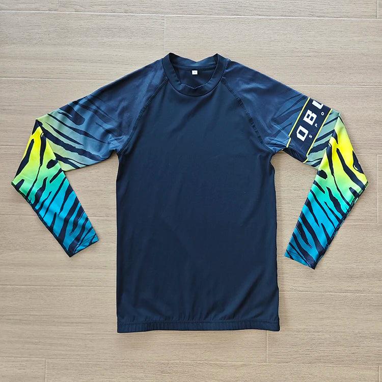 Camiseta de compresión para hombre Dblue de alta calidad para jiu jitsu, personalizada, de manga larga, para MMA 