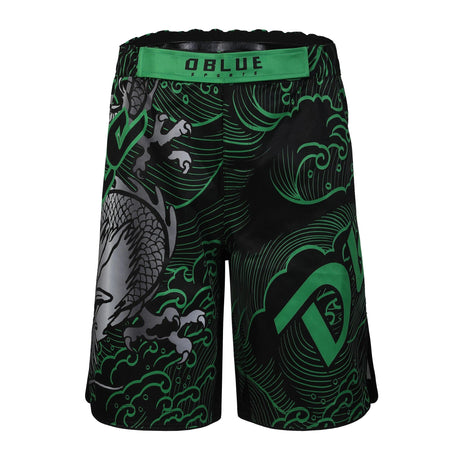 Pantalones cortos de MMA para hombre con impresión por sublimación de logotipo personalizado en verde y negro de alta calidad y marca privada 