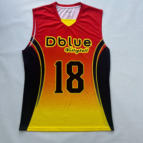 Hochwertiges ärmelloses Volleyballtrikot aus Polyester mit UV-Schutz und sublimiertem Volleyballshirt 