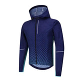 Muestra disponible Chaqueta de ciclismo reflectante térmica ligera a prueba de viento antisudor para deportes de seguridad para correr con capucha 