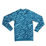 Dblue Factory Custom Compression Shirt Blue Stripe  Design Your Own Women Rash Guard Long Sleeve