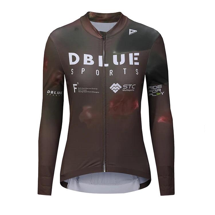 Dblue Radtrikot Sublimation für professionelle Radfahrer Erwachsene Herren Langarm Radtrikots 