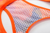 Wholesale custom pattern sublimation high quality rubber band racer back full printed mesh fabric sports bra