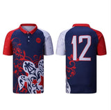 Conjuntos de camisetas de rugby de sublimación duraderas de secado rápido con patrón de rayas de uniforme de rugby personalizado unisex de alta calidad de Dblue 