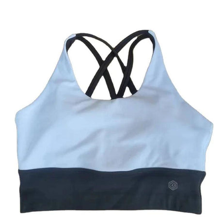 2024 Best selling custom sublimated cross back padded black white dyed fabric gym sports bra