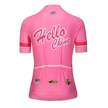 Dblue Silicon Band Sleeve Cuff Pink Women Elite Cycling Jersey