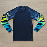 Hot selling custom sublimated colorful non-skip tape rubber band summer swimming compression rash guard for kids and adullts