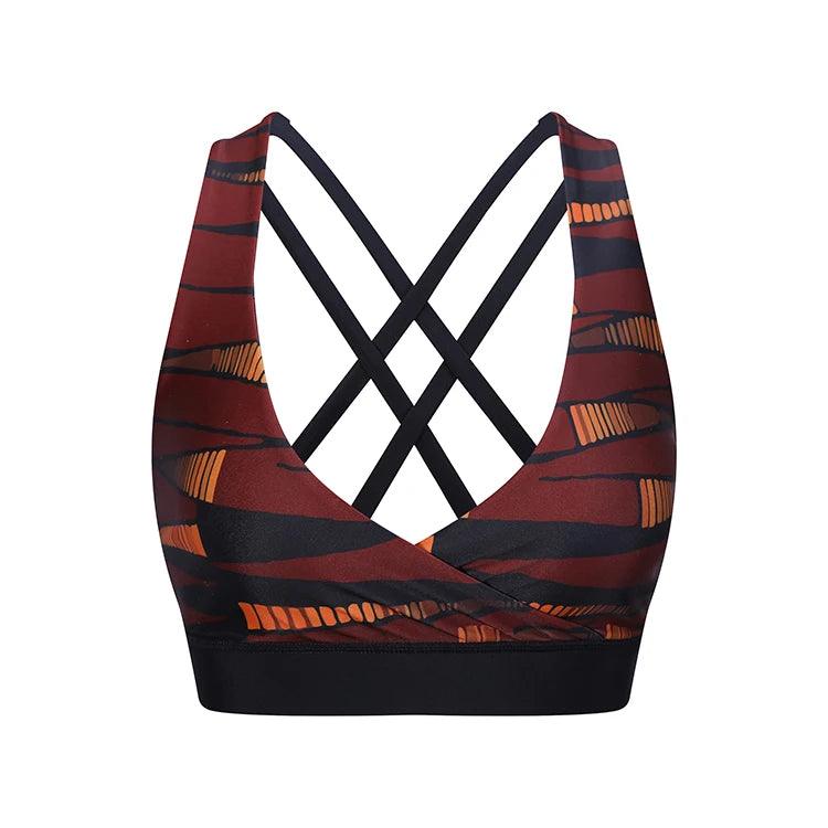 New type wholesale custom sublimation cross back padded high quality gym fighting sports bra for women