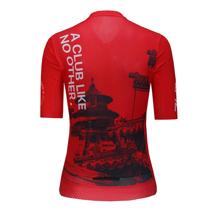 Maillot de ciclismo unisex de manga corta con estampado personalizado por sublimación de alto nivel, ligero, de secado rápido y transpirable para adultos 