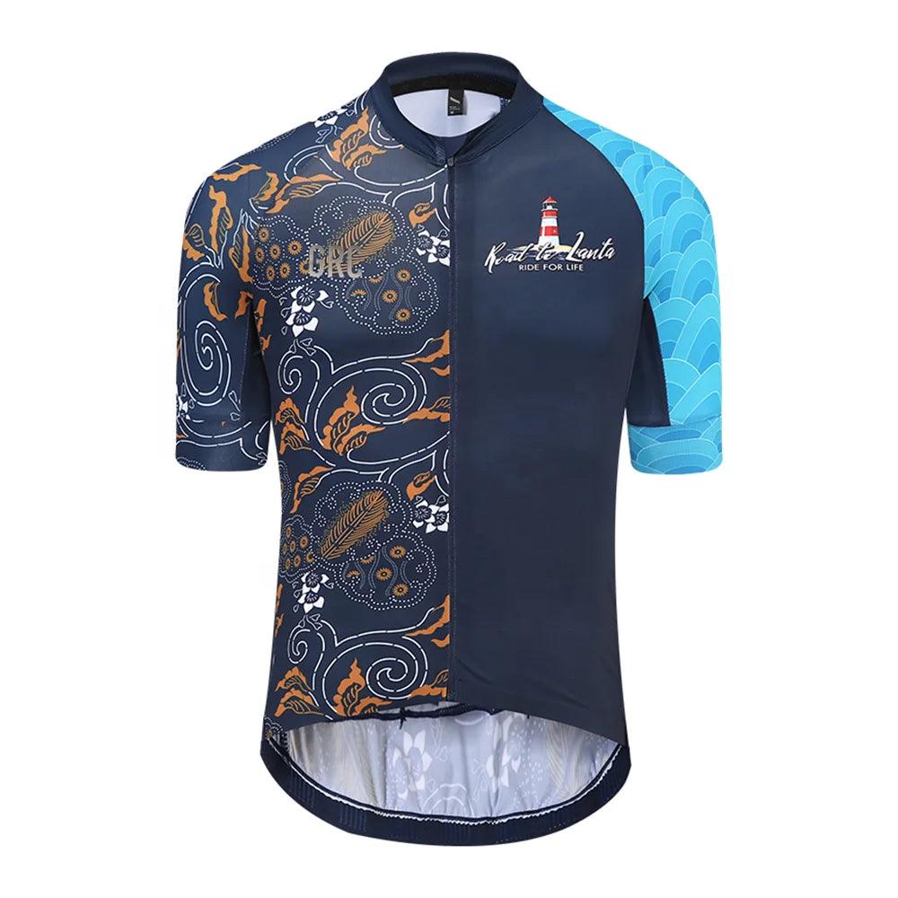 Factory Supply Low MOQ Full Zip Breathable Lightweight Short Sleeve Elastic Unique Men Bike Shirts Cycling Jersey