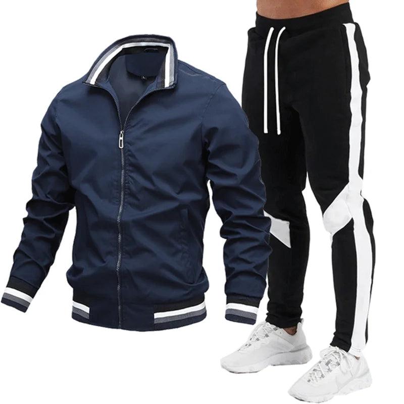 Dblue new men sweatsuit set tracksuit sublimation blank hoodie full zipped jogger jackets