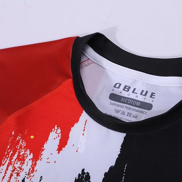 Dblue Hochwertiger Großhandel Jiu Jitsu Rash Guard Benutzerdefinierter Kurzarm MMA Kompressions-Rashguard für Männer 