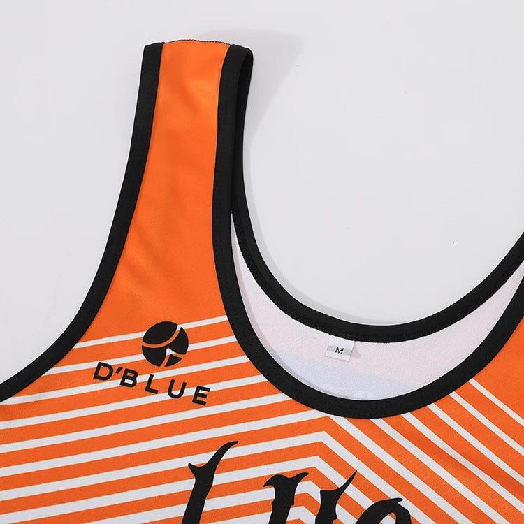 Venta al por mayor de ropa deportiva personalizada Dblue para hombres, trajes de levantamiento de pesas, ropa deportiva de sublimación, traje de camiseta de lucha libre 