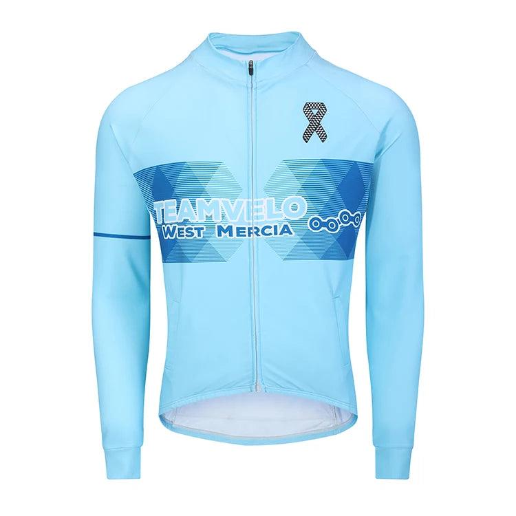 Maillot de ciclismo de manga larga unisex personalizable, reciclable, de secado rápido, ligero, transpirable, de polar, para invierno 