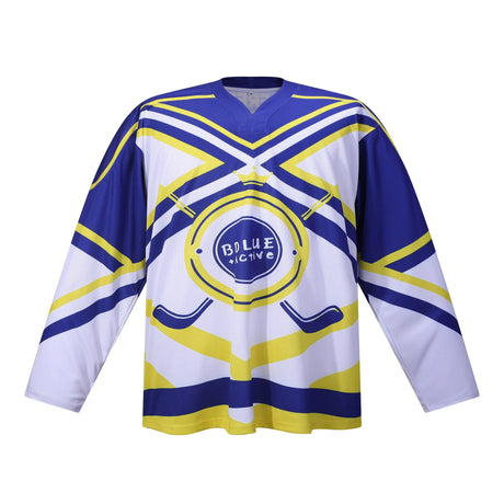 Dblue 100 % Polyester Eishockey benutzerdefinierte Muster Sublimation Druck Langarm Hockey Trikots 