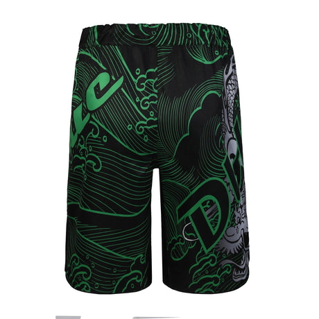 Private Label High Quality Green And Black Custom Logo Sublimation Printing Design Mens MMA Shorts