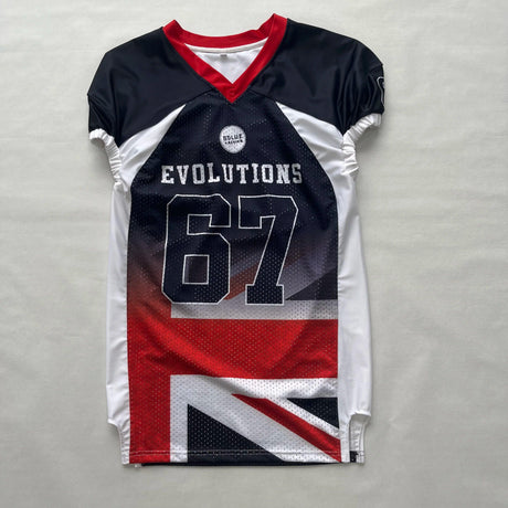 Fußballtrikot Sublimation Benutzerdefinierte Uniform Tragen American Football Trikot 100% Polyester American Football Uniform 