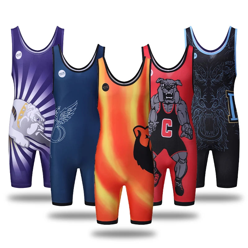 Custom Hot Selling Sublimation Teamwear Nation Team Standard Powerlifting Women Youth Mens Wrestling Singlets