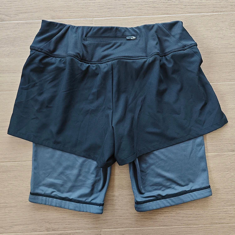 Dblue 2 In 1 Neue bedruckte Shorts Neues Design Schwarze Polyester Fitness Custom Training Shorts für Männer 