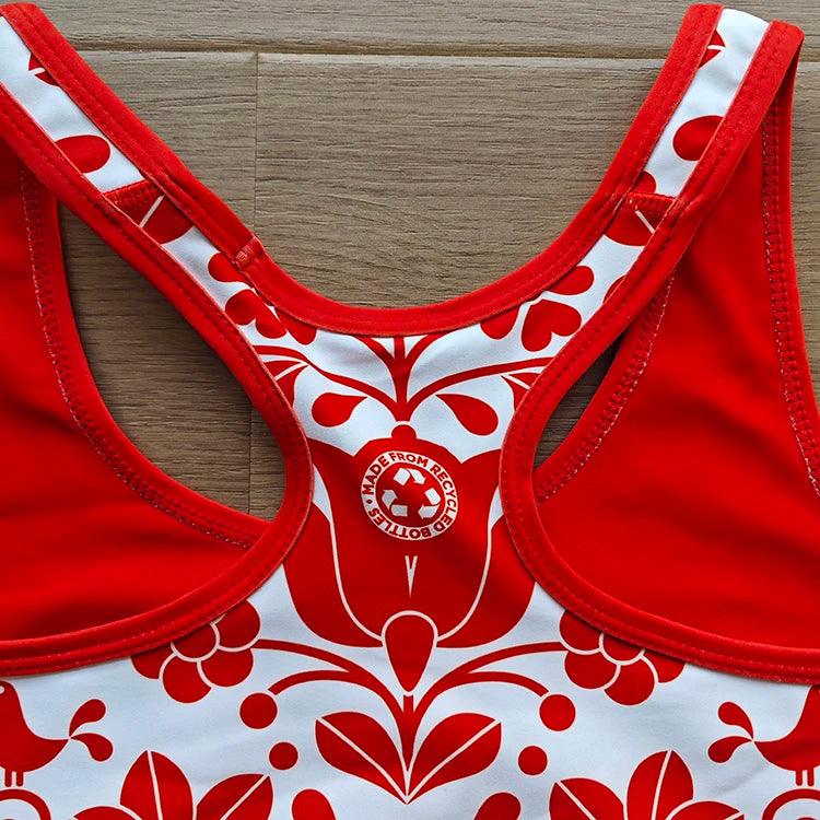 Sujetador deportivo de yoga con banda elástica y espalda de nadadora con estampado de flores personalizado y sublimación de tela teñida completamente impresa para mujer 