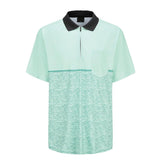 Camisetas polo de lujo con logotipo personalizado sublimadas, estilo cremallera, transpirables, de color verde claro y de diseño más reciente para hombres 