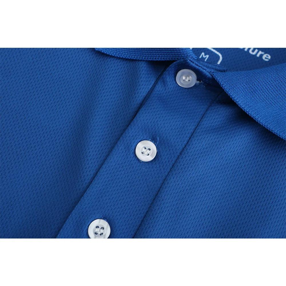 Servicios de muestra de soporte Camisa polo azul marino para hombre, antiencogimiento, comprimida, suave, cómoda y de talla grande 