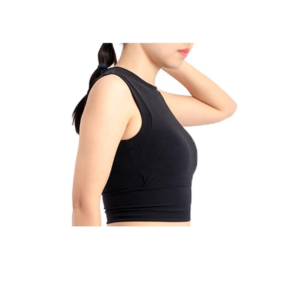 Competitive Price High Quality Black Comfortable Breathable Women Gym Sleeveless Workout Plain Tank Crop Tops