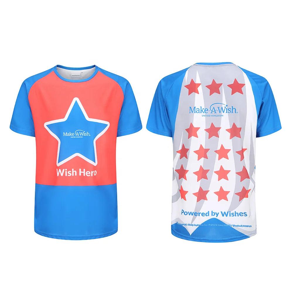 Top Quality 100% Polyester Fabric Printing Custom Your Brand Logo Fashion Clothing Men's O-neck T-shirts