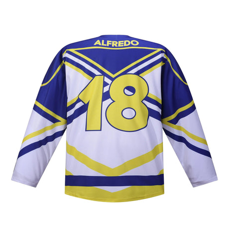 Dblue 100 % Polyester Eishockey benutzerdefinierte Muster Sublimation Druck Langarm Hockey Trikots 