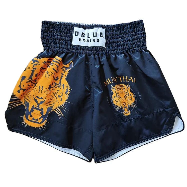 Venta al por mayor de nuevos tipos de pantalones cortos de muay thai de boxeo de carrera profesional con impresión por sublimación personalizada ilimitada de alta gama 