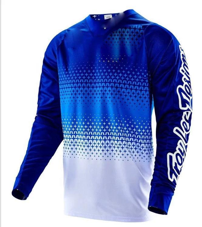 Maillot de ciclismo de descenso blanco personalizado, transpirable, de manga larga, para motocicleta y MTB 