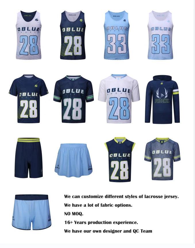 Dblue Reversible Lacrosse Pinnies benutzerdefinierte sublimierte Lacrosse Tank Tops Jugend Lacrosse Shirt Trikot 