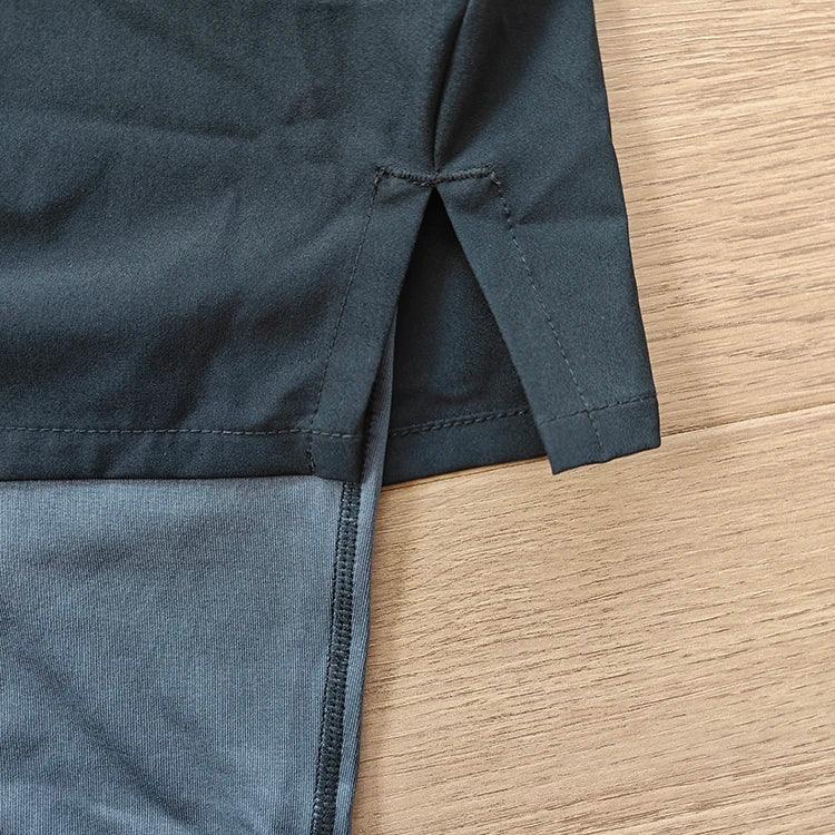 Pantalones cortos de entrenamiento personalizados de poliéster negro con nuevo diseño impreso 2 en 1 de Dblue para hombres 