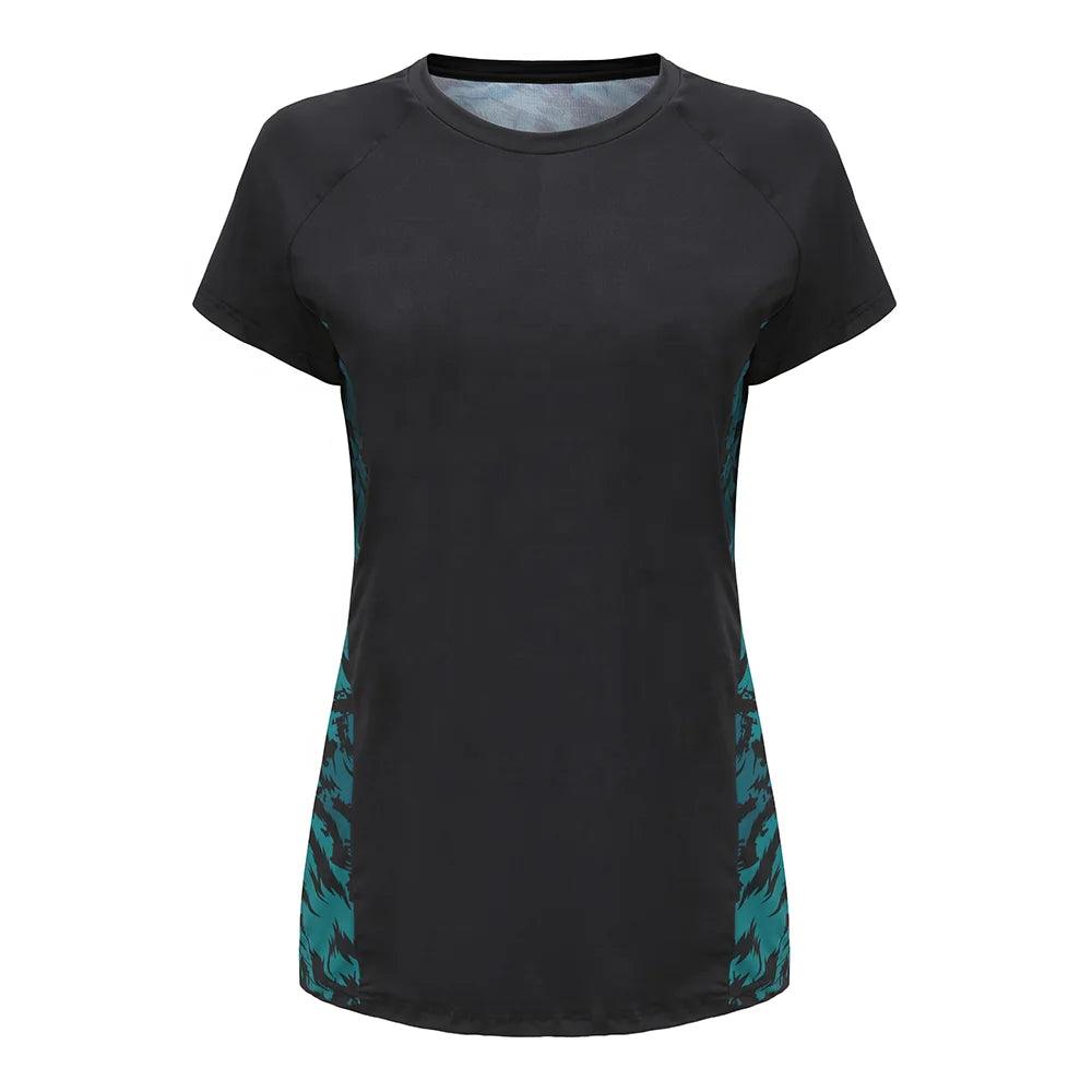 Camiseta transpirable de secado rápido fresca 100% poliéster Dblue, ropa para correr, camiseta de sublimación para mujer 