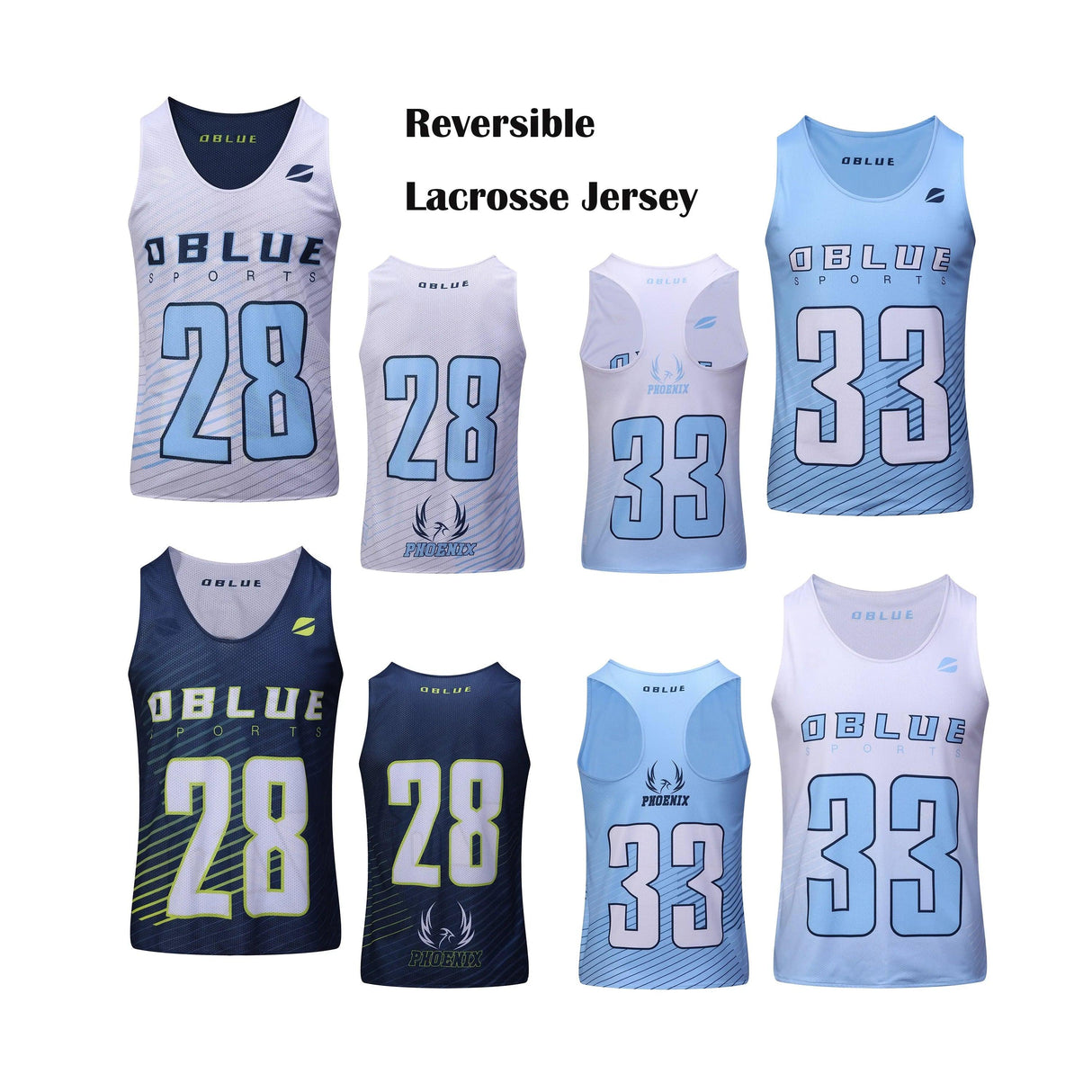 Dblue Reversible lacrosse pinnies custom sublimated lacrosse tank tops youth lacrosse shirt jersey