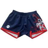 Dblue High quality design your own casual unisex cotton rugby shorts with deep pockets sublimation rugby wear