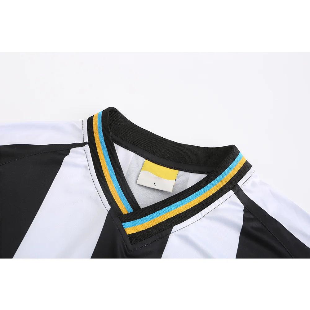 Latest Design Recycled Breathable Sweat Wicking Black And White Football Soccer Jersey Shirt For Men