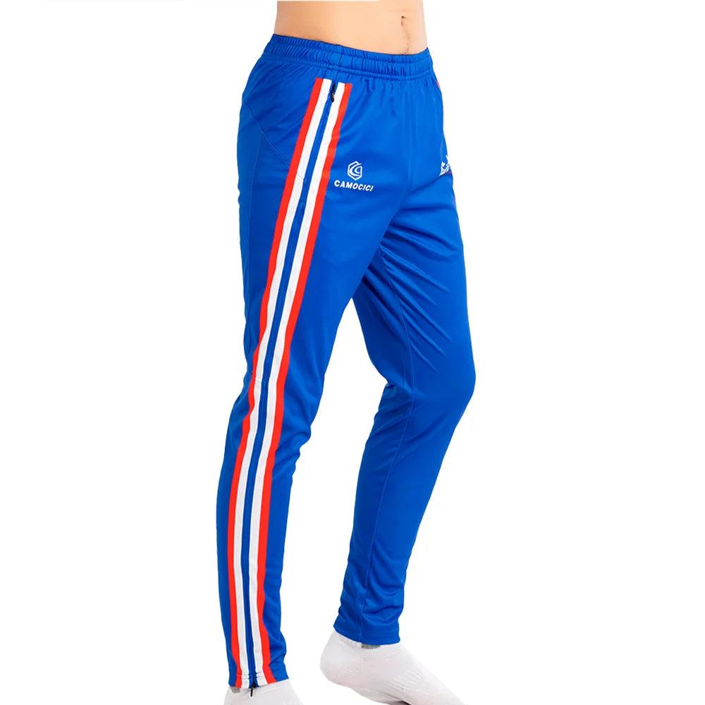 Factory Direct Supply Custom Logo Blue Workout Gym Fitness High Waist Yoga Running Pants With Pockets