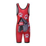 Großhandel benutzerdefinierte Sublimation Cartoon-Muster professionelle Rennen Polyester Wrestling Singlets 