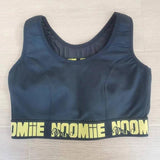 2024 Wholesale custom logo sublimated elastic band pure black golden pattern gym sports bra