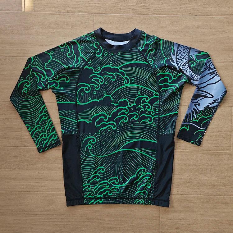 Rashguard Dblue totalmente personalizado para hombre y mujer con impresión digital completa para BJJ 